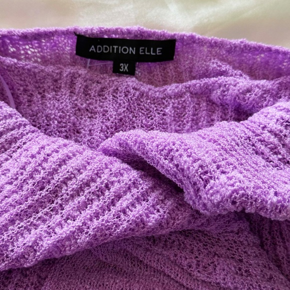 SWEATER, PULLOVER, Sz 3X, ORCHID, BOAT NECK, NICE PATTERN, ¾ SLEEVES, ACRYLIC - Picture 4 of 6